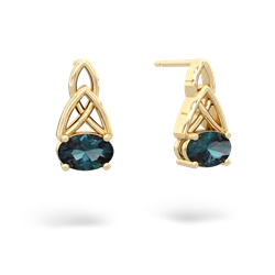 Alexandrite Celtic Trinity Knot 14K Yellow Gold earrings E2389