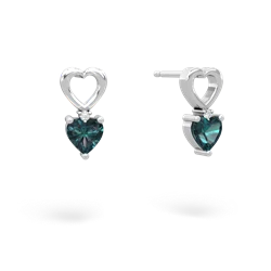 Alexandrite Four Hearts 14K White Gold earrings E2558