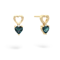 Alexandrite Four Hearts 14K Yellow Gold earrings E2558