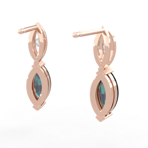 Alexandrite Marquise Drop 14K Rose Gold earrings E5333
