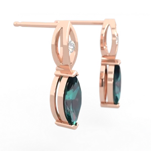 Alexandrite Marquise Drop 14K Rose Gold earrings E5333