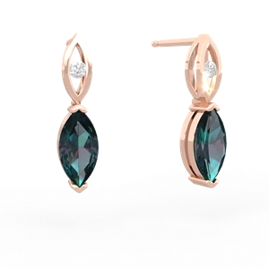 Alexandrite Marquise Drop 14K Rose Gold earrings E5333