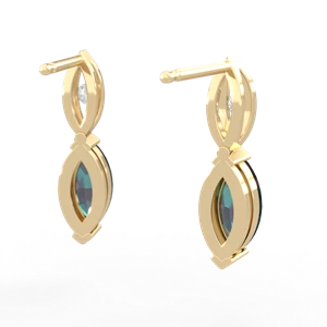 Alexandrite Marquise Drop 14K Yellow Gold earrings E5333