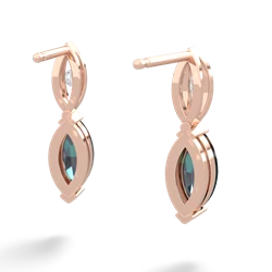 Alexandrite Marquise Drop 14K Rose Gold earrings E5333