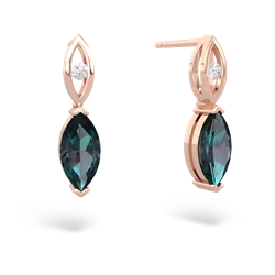 Alexandrite Marquise Drop 14K Rose Gold earrings E5333