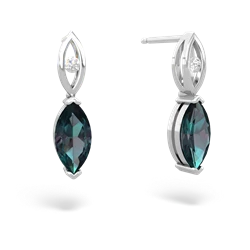 Alexandrite Marquise Drop 14K White Gold earrings E5333