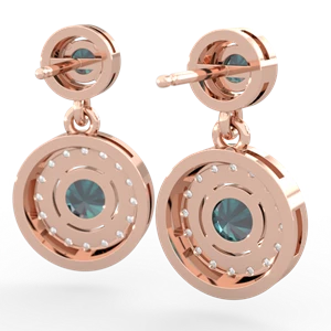 Alexandrite Halo Dangle 14K Rose Gold earrings E5319
