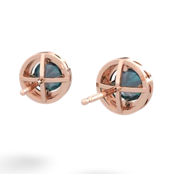 Alexandrite Halo 14K Rose Gold earrings E5320