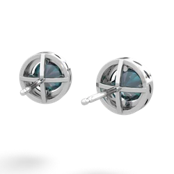 Alexandrite Halo 14K White Gold earrings E5320