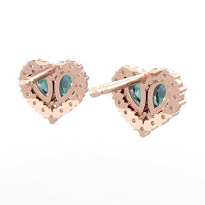 Alexandrite Halo 14K Rose Gold earrings E7008
