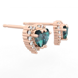 Alexandrite Halo 14K Rose Gold earrings E7008