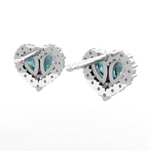 Alexandrite Halo 14K White Gold earrings E7008