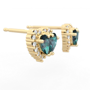 Alexandrite Halo 14K Yellow Gold earrings E7008