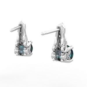 Alexandrite Antique Elegance 14K White Gold earrings E3100