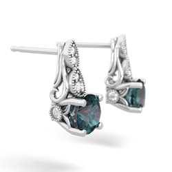 Alexandrite Antique Elegance 14K White Gold earrings E3100