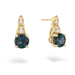 Alexandrite Antique Elegance 14K Yellow Gold earrings E3100