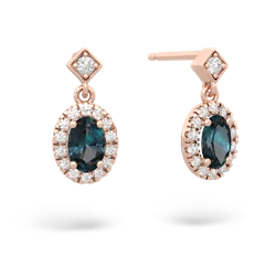 alexandrite milgrain earrings