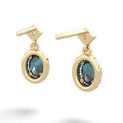 Alexandrite Antique-Style Halo 14K Yellow Gold earrings E5720