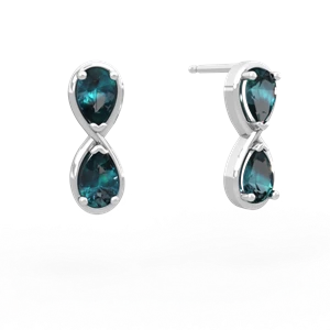 Alexandrite Infinity 14K White Gold earrings E5050