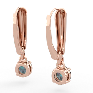 Alexandrite 5Mm Round Lever Back 14K Rose Gold earrings E2785
