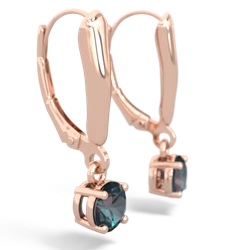 Alexandrite 5Mm Round Lever Back 14K Rose Gold earrings E2785