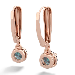 Alexandrite 6Mm  Round Lever Back 14K Rose Gold earrings E2786