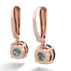 Alexandrite 8Mm  Round Lever Back 14K Rose Gold earrings E2788