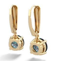 Alexandrite 8Mm  Round Lever Back 14K Yellow Gold earrings E2788