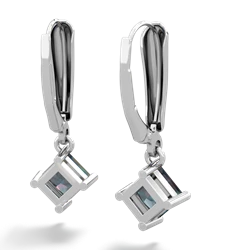 Alexandrite 6Mm Princess Lever Back 14K White Gold earrings E2789