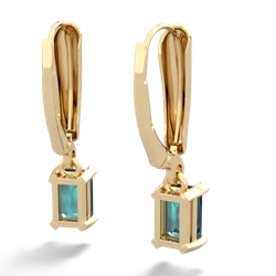 Alexandrite 6X4mm Emerald-Cut Lever Back 14K Yellow Gold earrings E2855