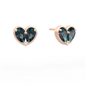 Alexandrite 'Our Heart' 14K Rose Gold earrings E5072