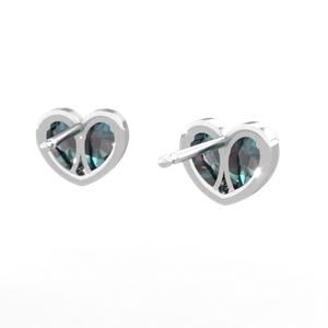 Alexandrite 'Our Heart' 14K White Gold earrings E5072