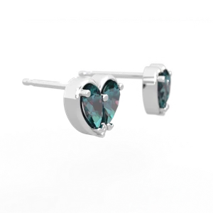 Alexandrite 'Our Heart' 14K White Gold earrings E5072