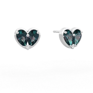Alexandrite 'Our Heart' 14K White Gold earrings E5072