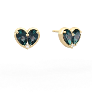 Alexandrite 'Our Heart' 14K Yellow Gold earrings E5072
