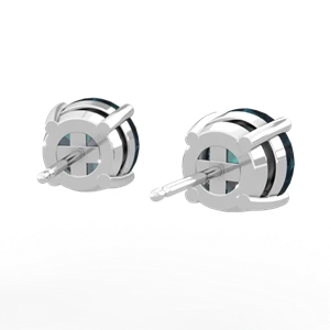 Alexandrite 8Mm Round Stud 14K White Gold earrings E1788