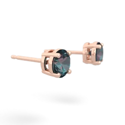 Alexandrite 5Mm Round Stud 14K Rose Gold earrings E1785