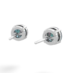 Alexandrite 6Mm Round Stud 14K White Gold earrings E1786