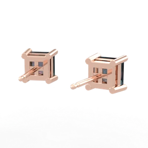 Alexandrite 5Mm Princess Cut Stud 14K Rose Gold earrings E1789