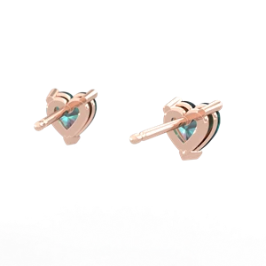 Alexandrite 5Mm Heart Stud 14K Rose Gold earrings E1861