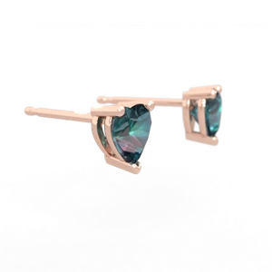 Alexandrite 5Mm Heart Stud 14K Rose Gold earrings E1861