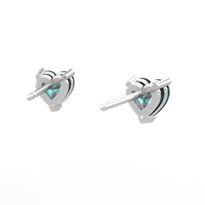 Alexandrite 5Mm Heart Stud 14K White Gold earrings E1861