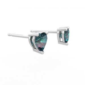 Alexandrite 5Mm Heart Stud 14K White Gold earrings E1861