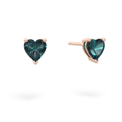 Alexandrite 5Mm Heart Stud 14K Rose Gold earrings E1861