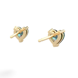 Alexandrite 5Mm Heart Stud 14K Yellow Gold earrings E1861