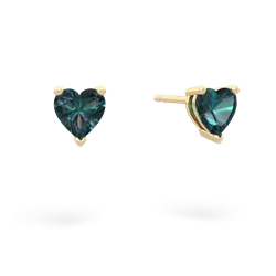 Alexandrite 5Mm Heart Stud 14K Yellow Gold earrings E1861