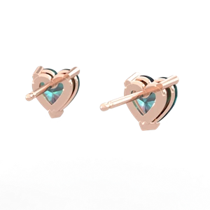Alexandrite 6Mm Heart Stud 14K Rose Gold earrings E1862
