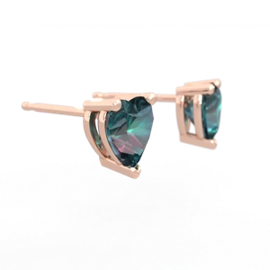 Alexandrite 6Mm Heart Stud 14K Rose Gold earrings E1862