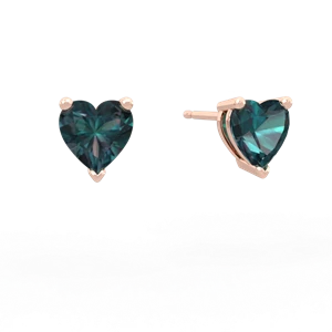 Alexandrite 6Mm Heart Stud 14K Rose Gold earrings E1862