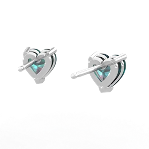 Alexandrite 6Mm Heart Stud 14K White Gold earrings E1862